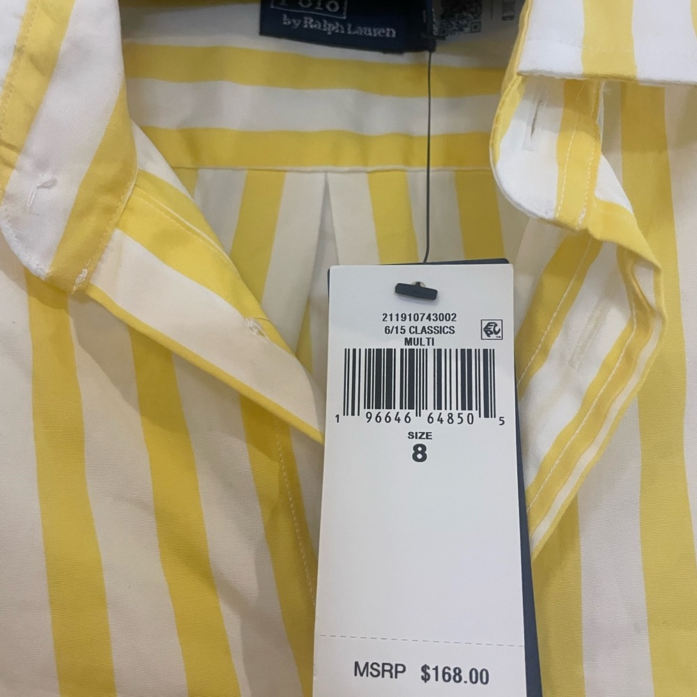 Polo Ralph Lauren Yellow and White Striped Shirt - Picture 2 of 3